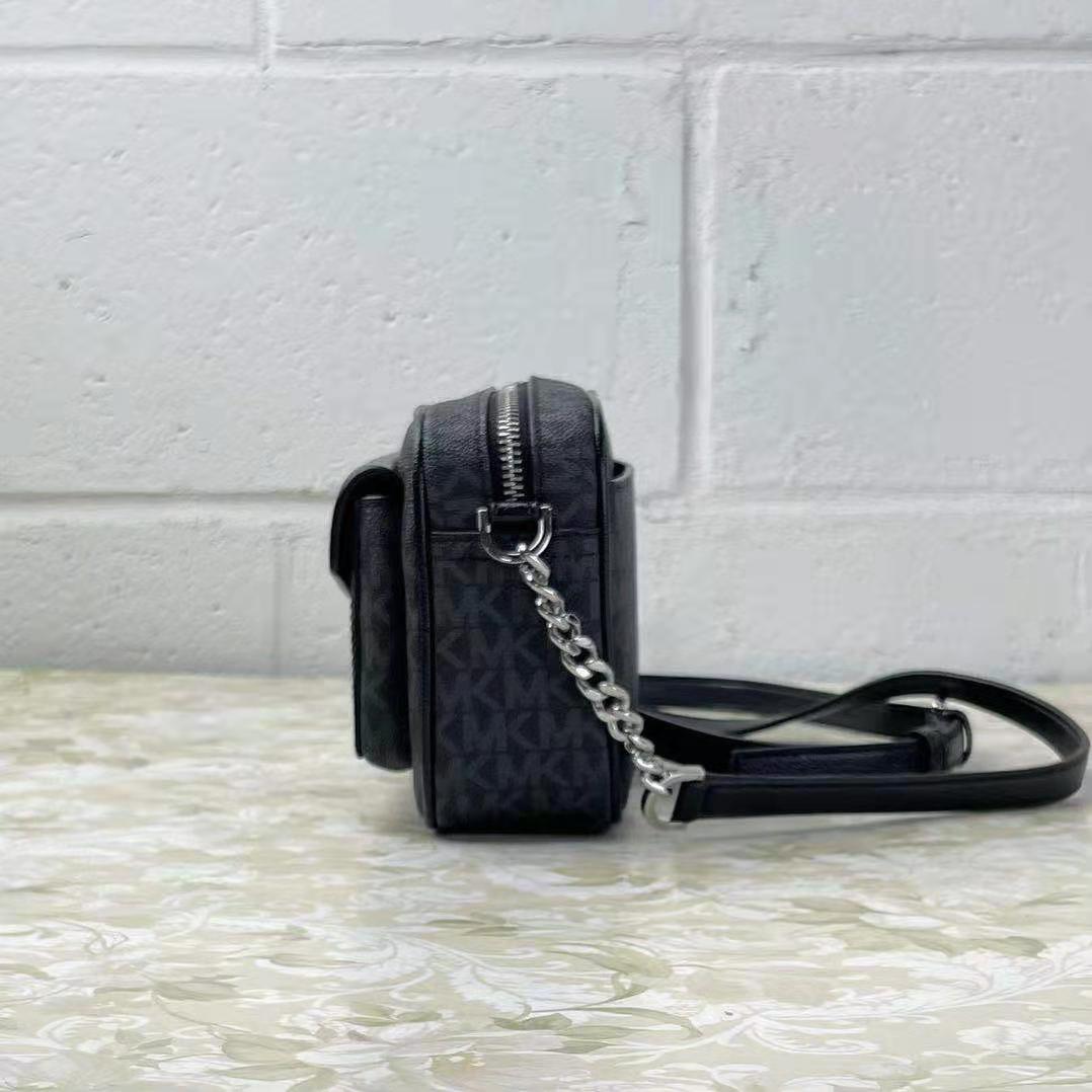 Michael Kors Jet Set Travel 35F1STVC8B Camera Xbody MK Leather Crossbody Bag Black Michael Kors Jet Set Travel 35F1STVC8B Camera Xbody MK Leather Crossbody Bag Black